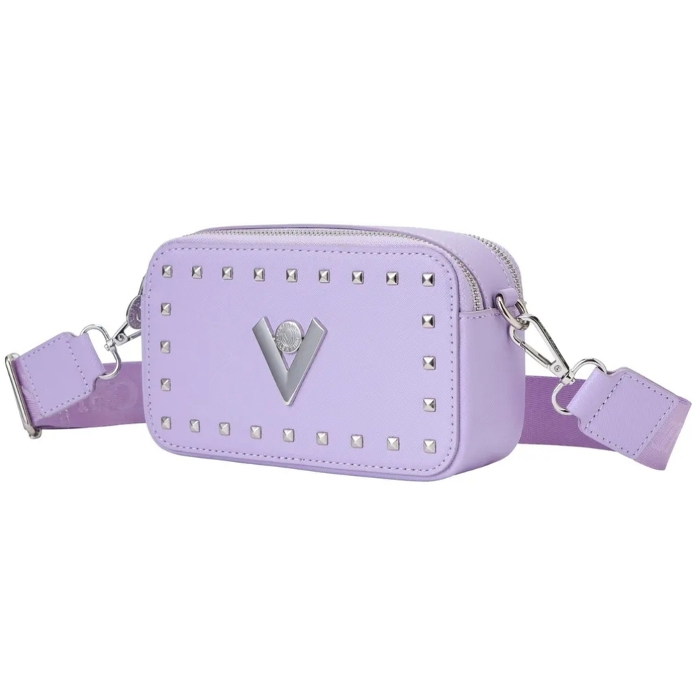 Valentino Orlandi NWT Lavender Crossbody/Cameta Bag with Silver Studs & "V" Logo